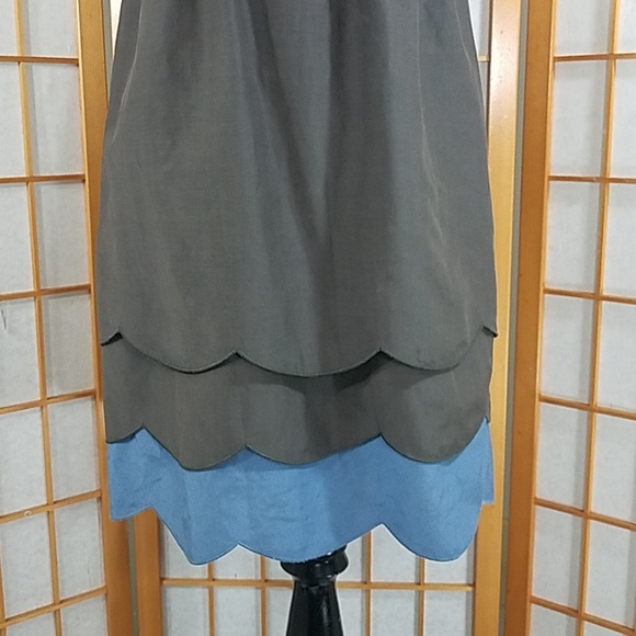 Anthropologie Maeve silk tiered scallop hem dress - Picture 3 of 8